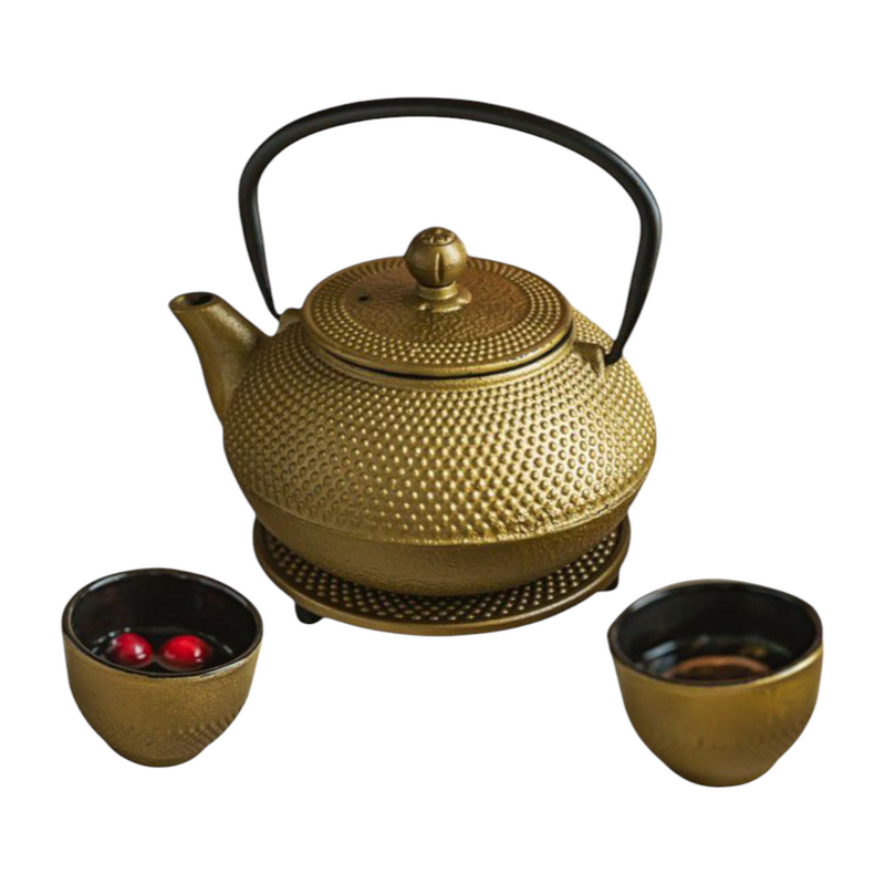 Set Ceainic Japan Gold, fonta, 2 cani incluse, 0.8 litri