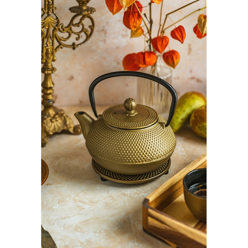 Set Ceainic Japan Gold, fonta, 2 cani incluse, 0.8 litri