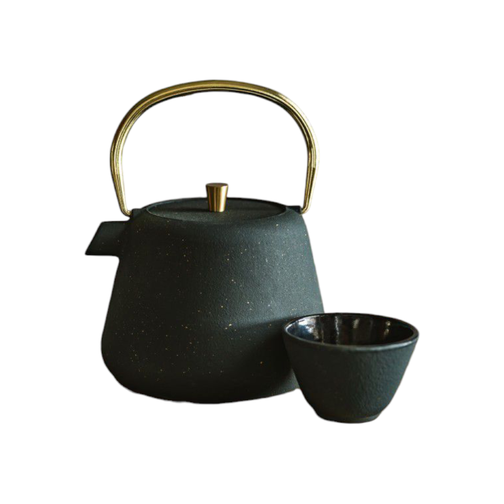 Set ceainic Agnes Grey, fonta, 4 cani incluse, 1 litru