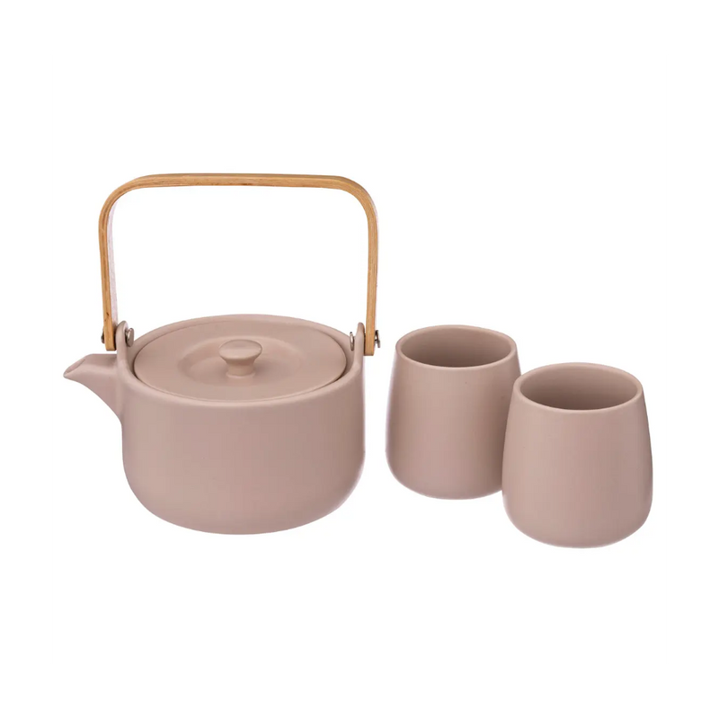 Set ceainic si 2 cani SG Pingato, ceramica, 500 ml