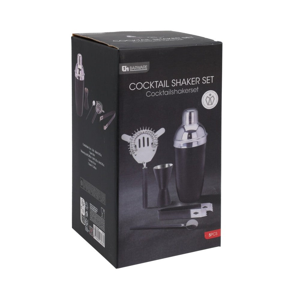 Set coctail Shaker EH Black steel, 5 piese