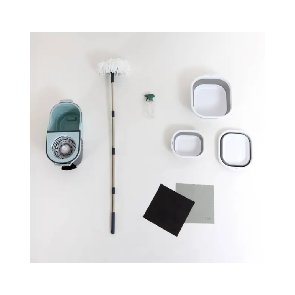 Set curatenie Stepy, galeta dubla, 7+8.2 litri, mop, plastic, 52 x 25 cm