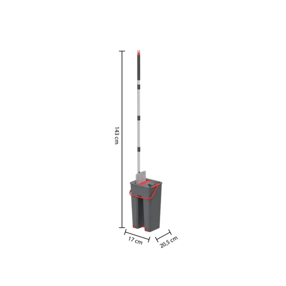 Set curatenie Tana, plastic, mop plat inclus, 7 litri