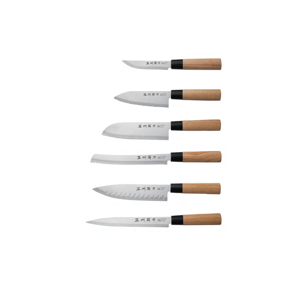 Set cutite Osaka, inox, maner lemn, 6 piese