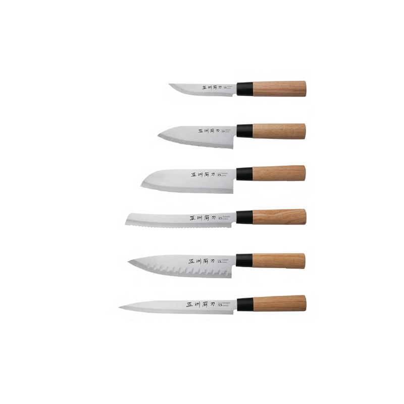 Set cutite Osaka, inox, maner lemn, 6 piese