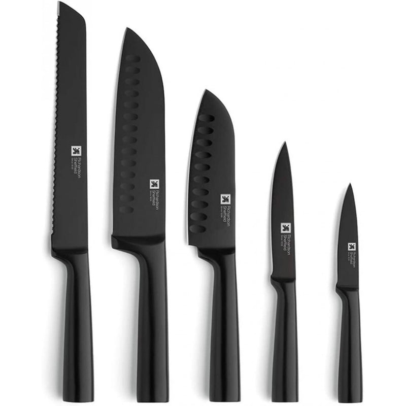Set cutite Richardson Sheffield Seasons Black, 5 cutite, suport lemn magnetic