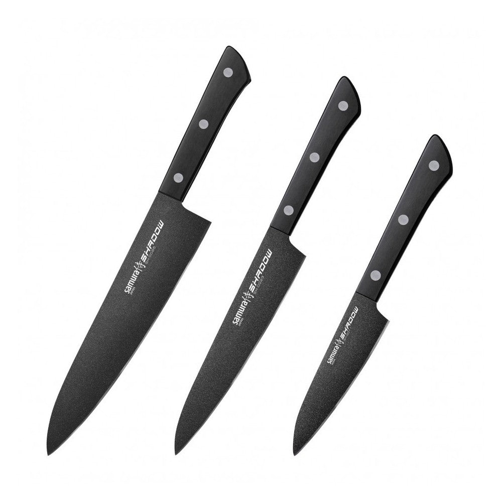 Set cutite Samura Shadow, otel japonez, 3 piese