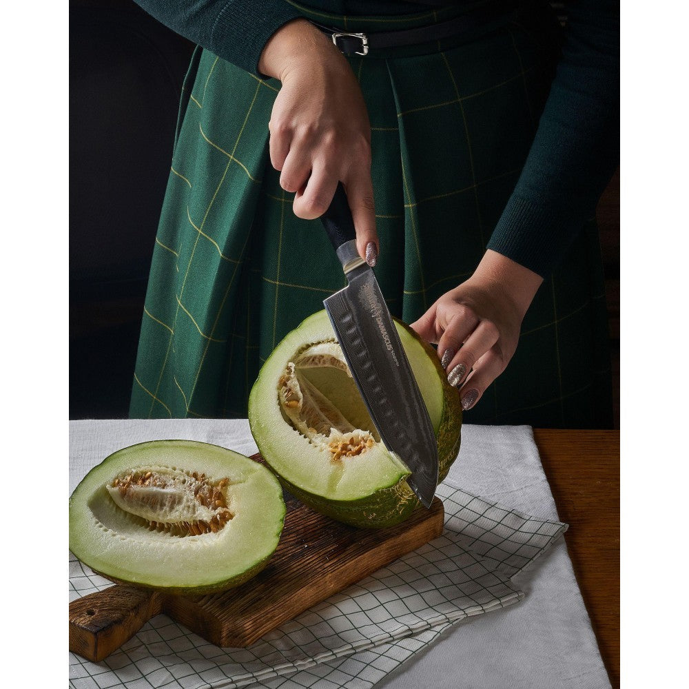 Cutit Samura Santoku Damascus Best, HRC 61, lama 18 cm