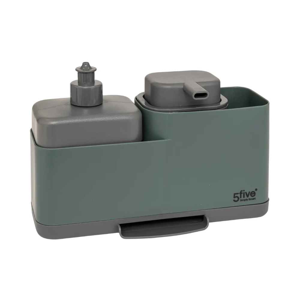 Set dispenser si suport chiuveta Neo 2, plastic, verde, 23 x 8.7 x 15.6 cm
