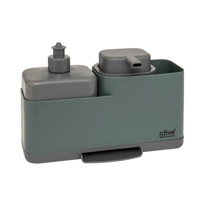 Set dispenser si suport chiuveta Neo 2, plastic, verde, 23 x 8.7 x 15.6 cm
