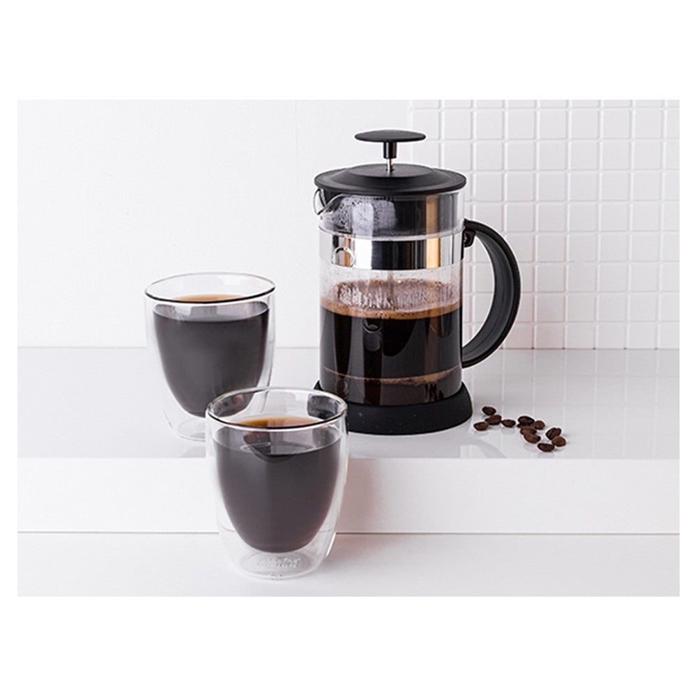 Set infusor 800 ml si 2 pahare Altom Andrea, sticla borosilicata, 300 ml