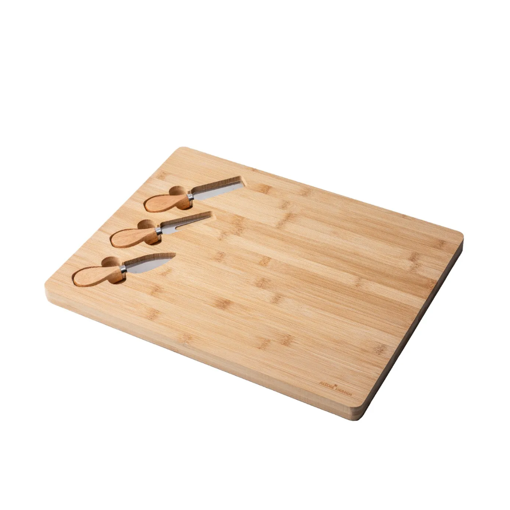Platou servire branzeturi Altom, bambus, 3 cutite, 39 x 30 cm