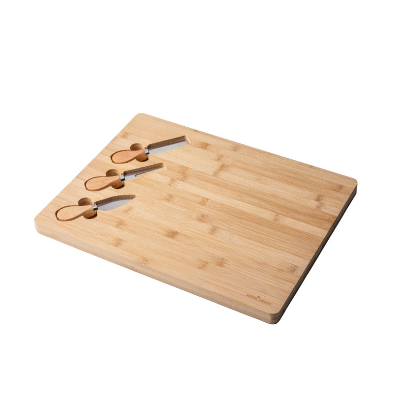 Platou servire branzeturi Altom, bambus, 3 cutite, 39 x 30 cm