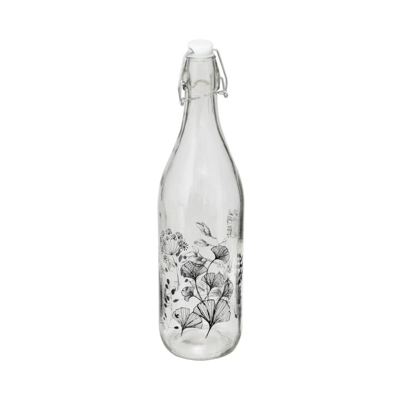 Sticla Limonada, floral, 1 litru, 8.7 x H. 31.7 cm