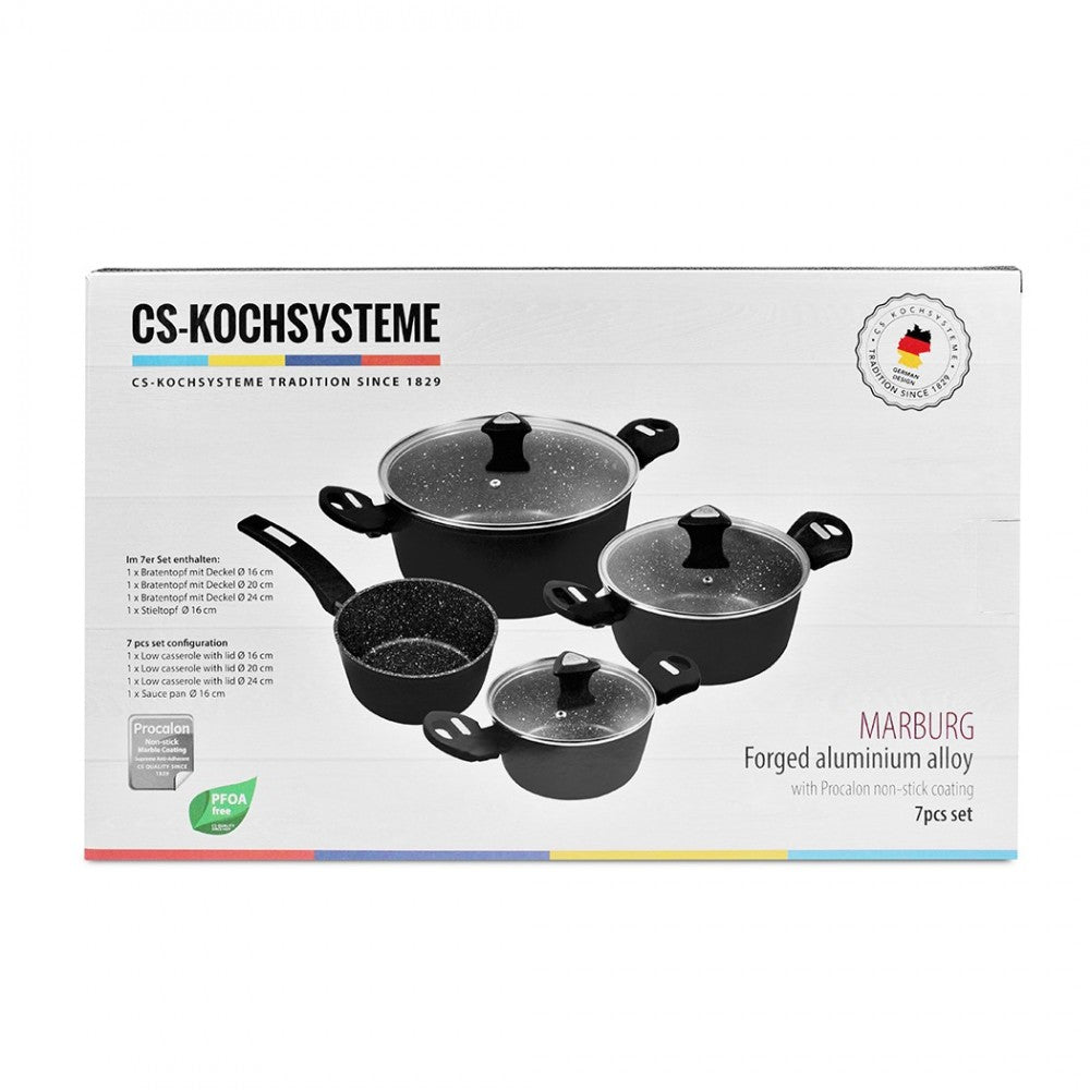 Set oale Carl Schmidt Sohn-Marburg, aluminiu forjat, 16/20/24cm, negru, 7 piese, CS086732