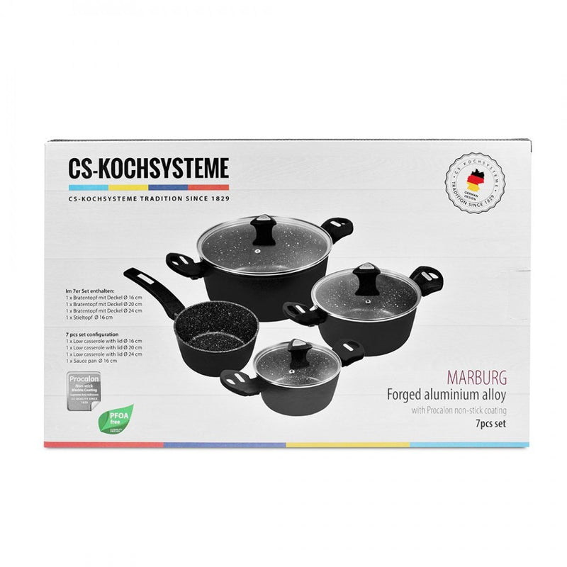 Set oale Carl Schmidt Sohn-Marburg, aluminiu forjat, 16/20/24cm, negru, 7 piese, CS086732