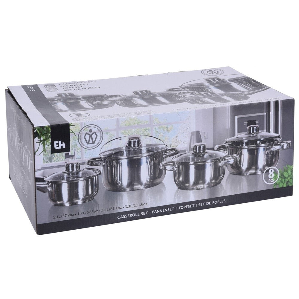 Set oale Bourges, inox, cu capac, 8 piese