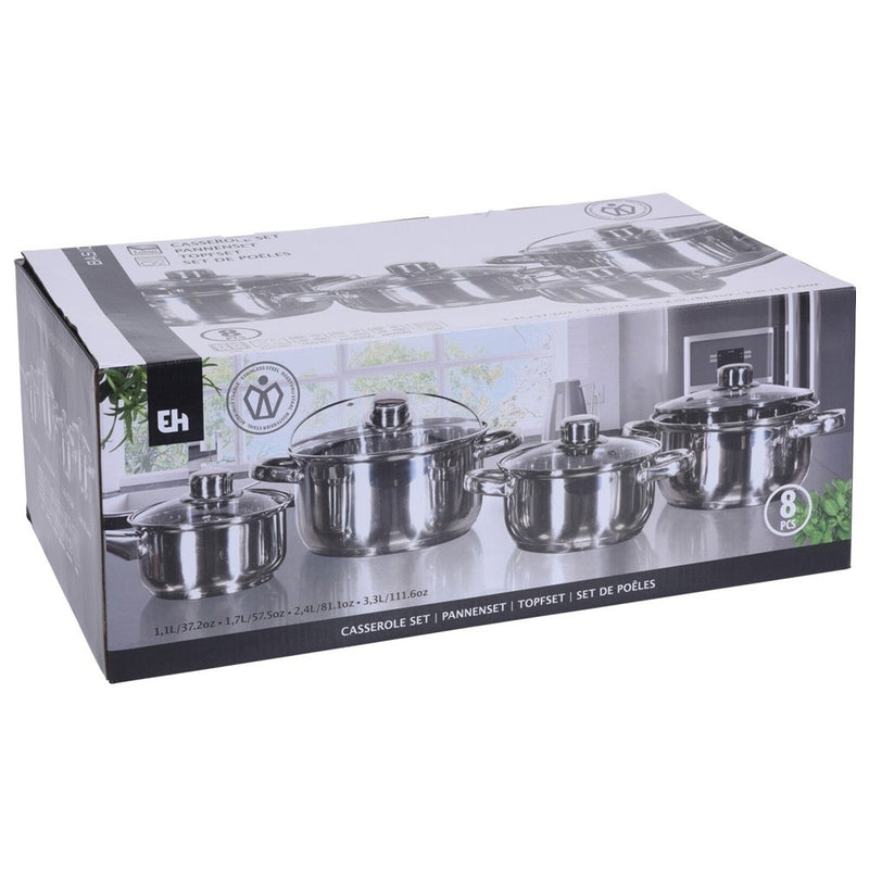 Set oale Bourges, inox, cu capac, 8 piese