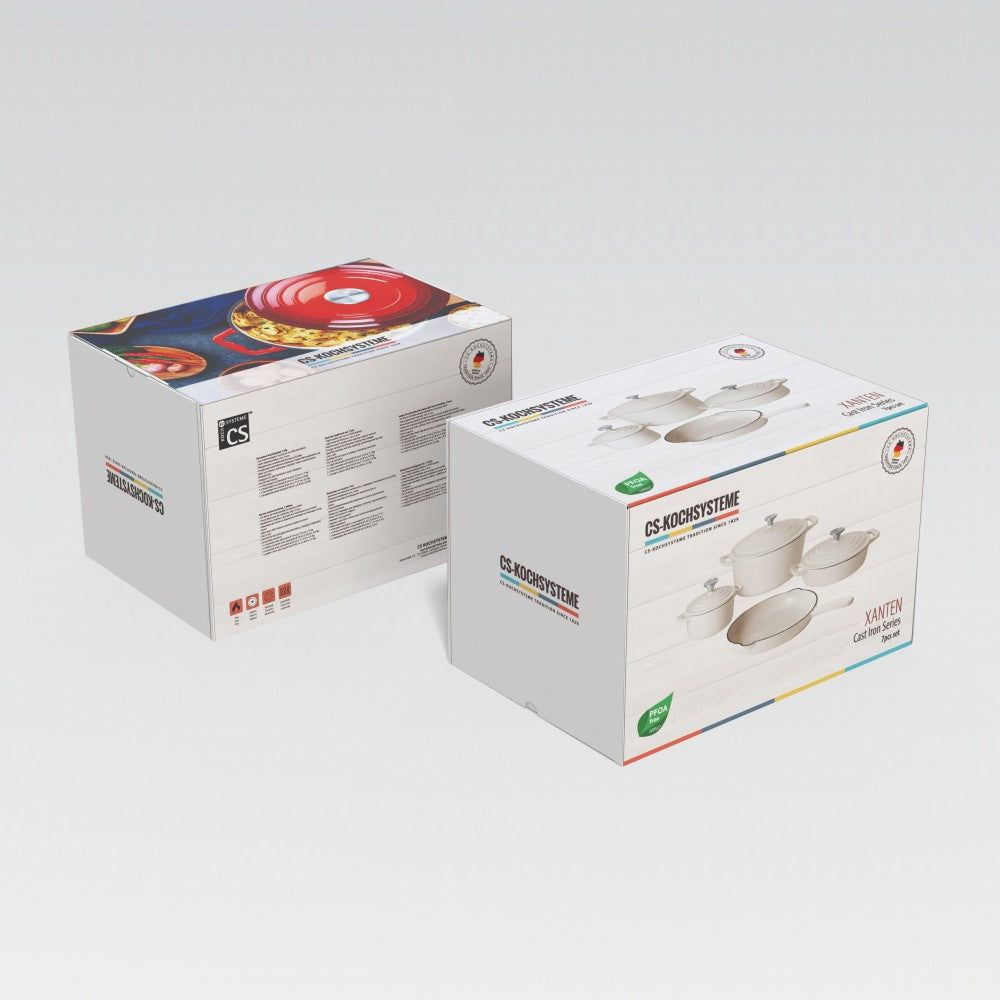 Set oale fonta masiva Xanten Premium White, emailate 4 piese