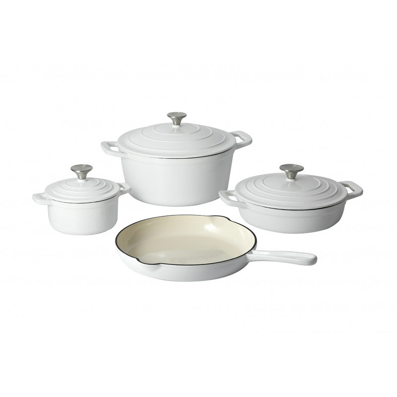 Set oale fonta masiva Xanten Premium White, emailate 4 piese