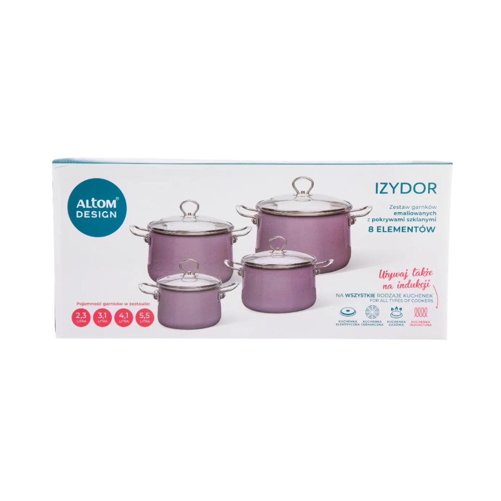 Set oale Izydor Mov, emailate, 8 piese, cu inductie