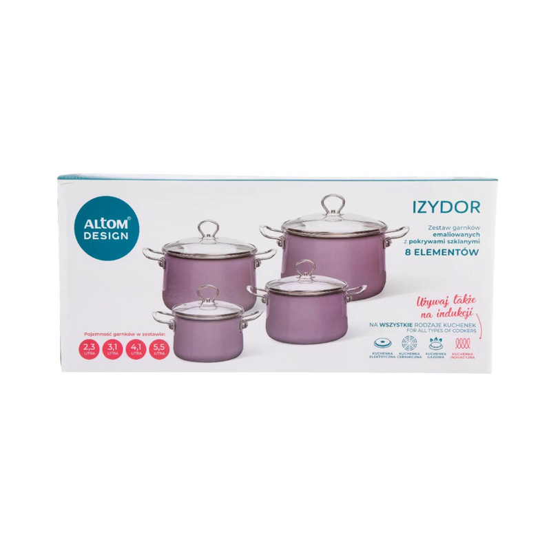 Set oale Izydor Mov, emailate, 8 piese, cu inductie