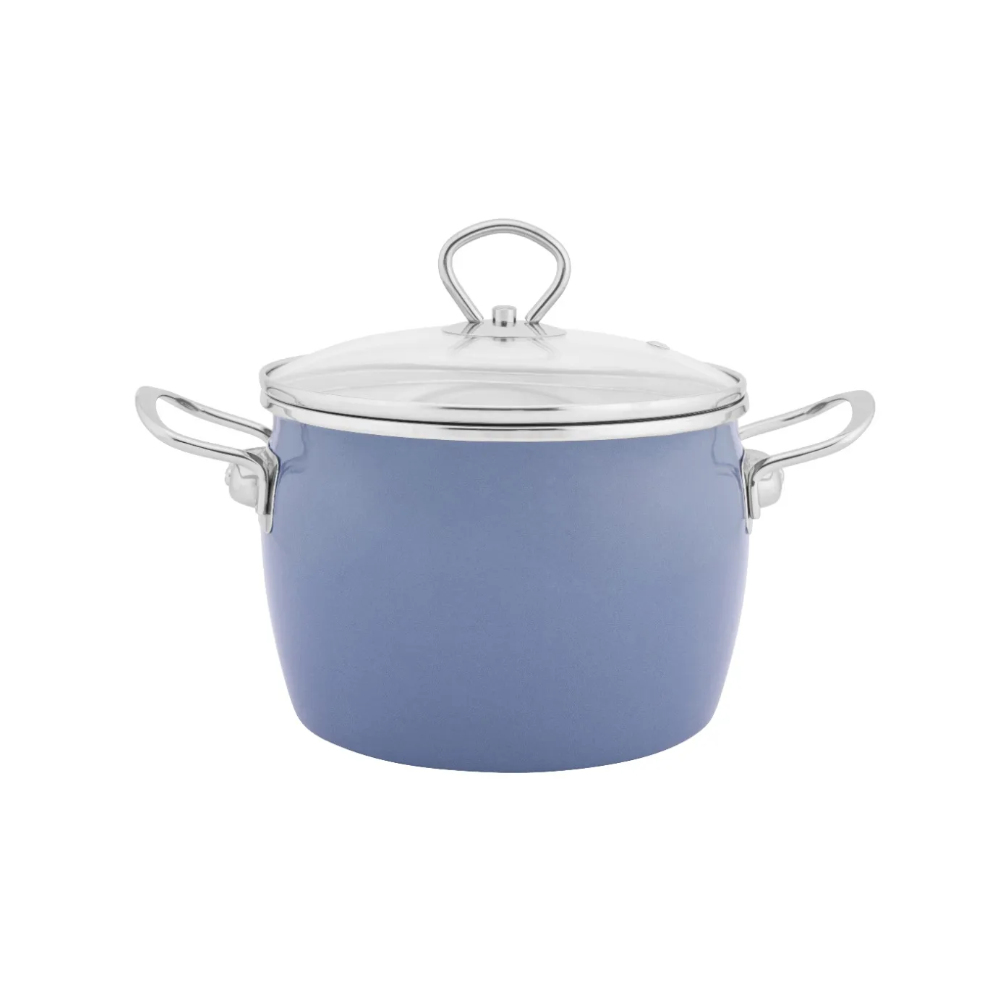 Set oale Balbina blue, emailate, 8 piese, cu inductie