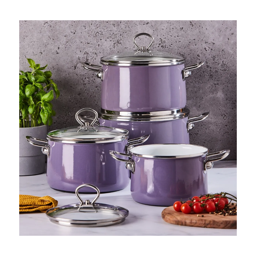 Set oale Izydor Mov, emailate, 8 piese, cu inductie