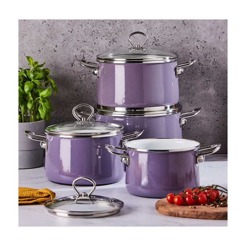 Set oale Izydor Mov, emailate, 8 piese, cu inductie