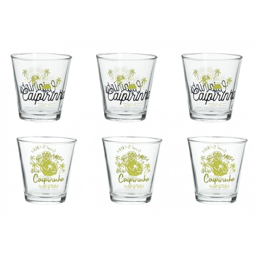 Set 6 pahare Caipirinha, sticla, 250 ml, 8.5x8.8 cm