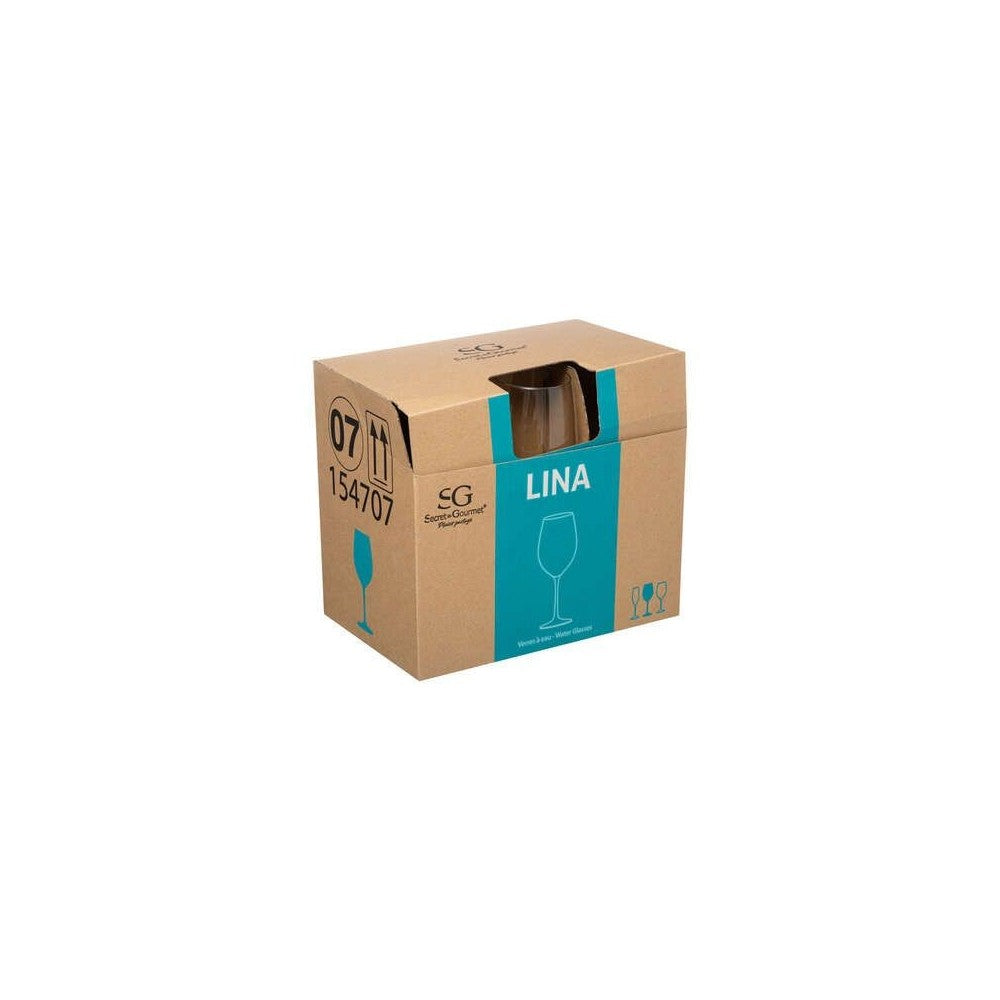 Set pahare vin SG Lina, sticla, cu picior, 540 ml, 8.8 x H. 23.5 cm, 6 piese