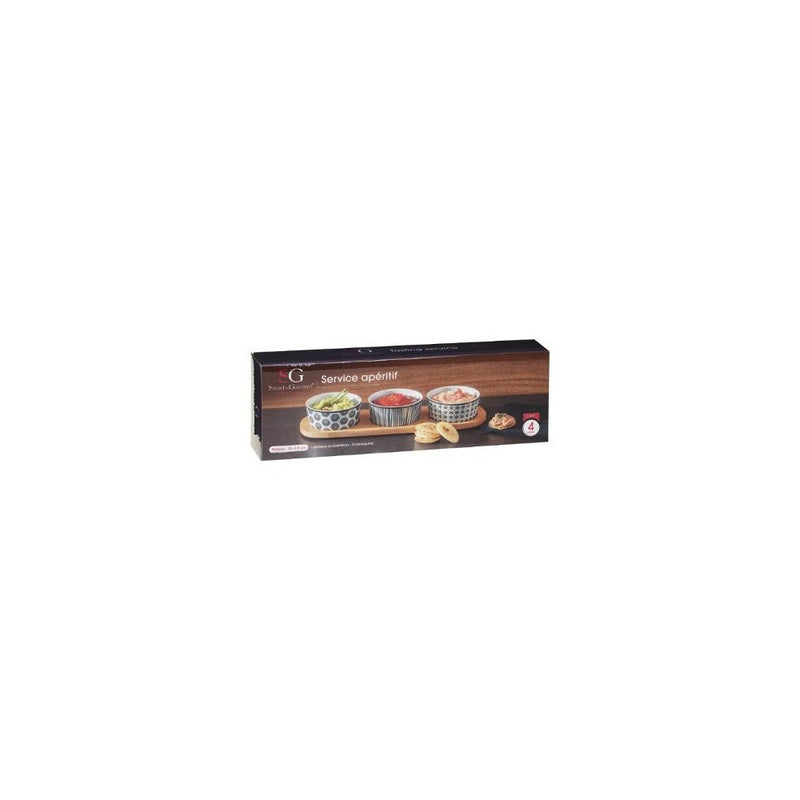 Set servire aperitiv Bohemia, portelan, 29.5 x 9.5 x 4.5 cm