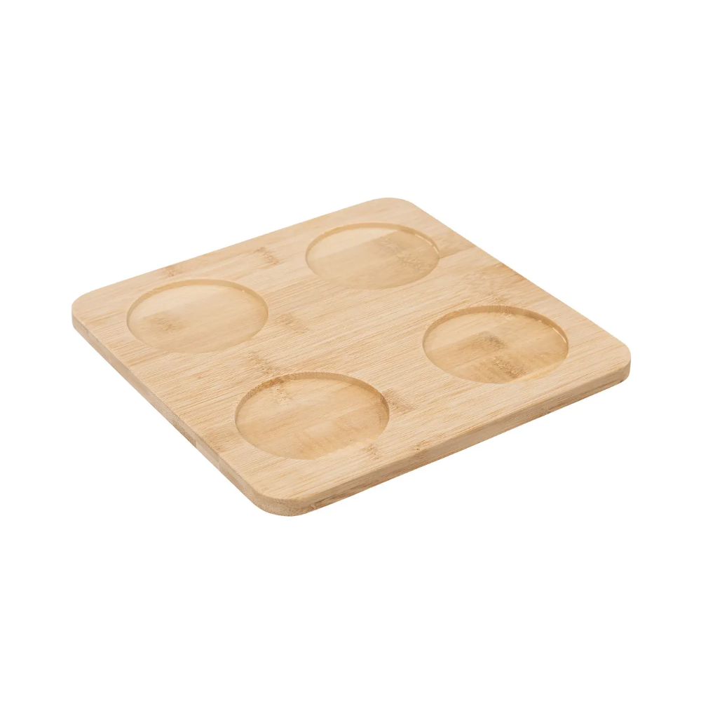 Set servire Bistrot, ceramica, lemn, 4 boluri, 22 x 22 x H 6.30 cm
