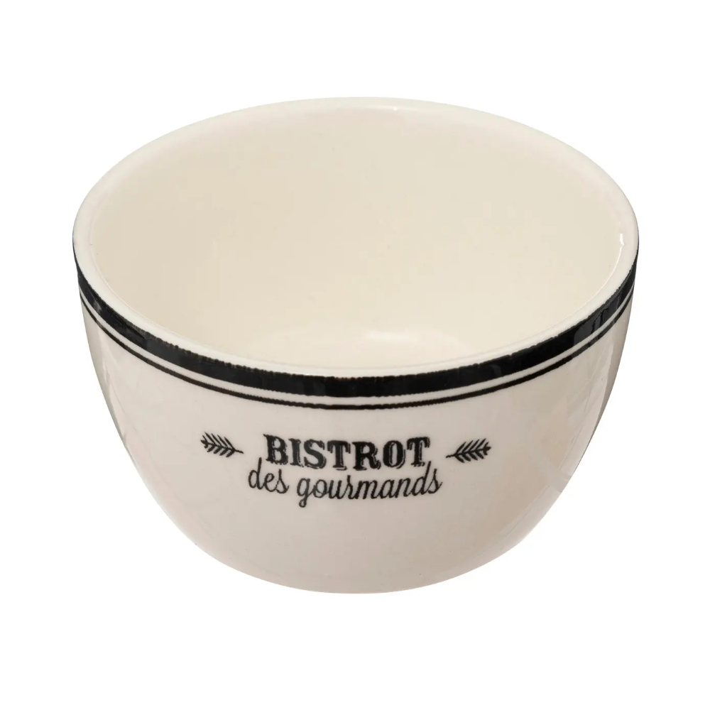 Set servire Bistrot, ceramica, lemn, 4 boluri, 22 x 22 x H 6.30 cm