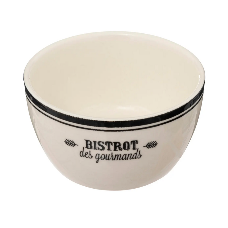 Set servire Bistrot, ceramica, lemn, 4 boluri, 22 x 22 x H 6.30 cm