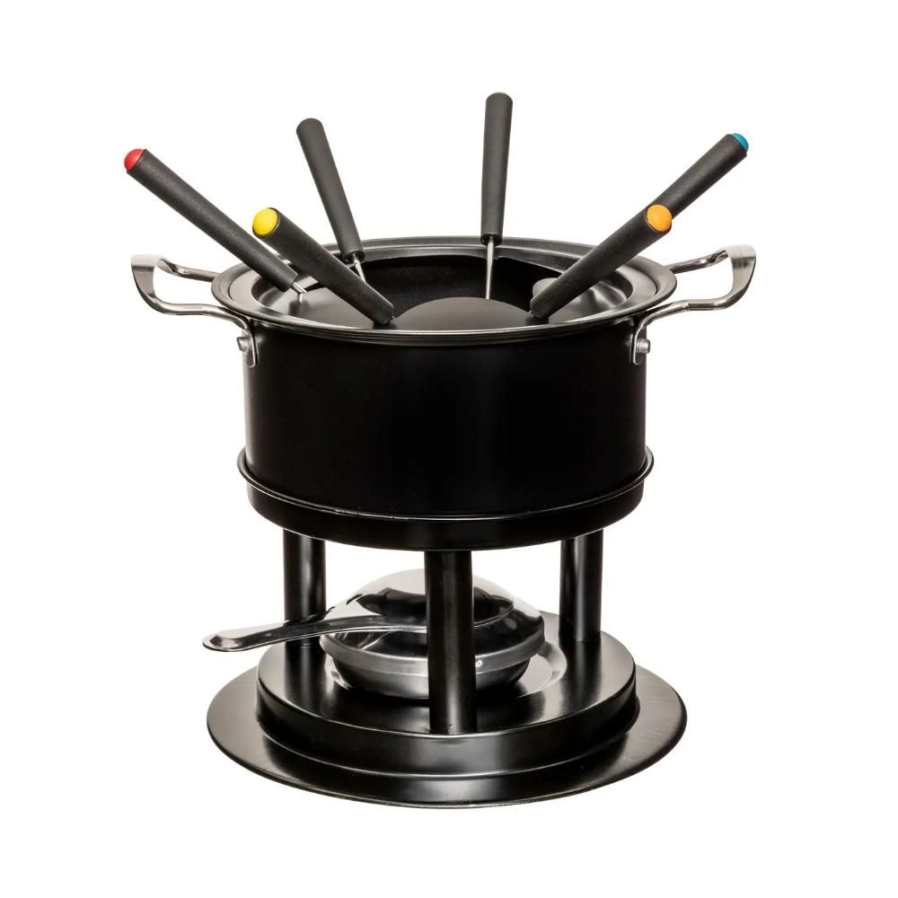 Set servire Fondue SG Black, inox, 6 persoane, 19 x 17 cm