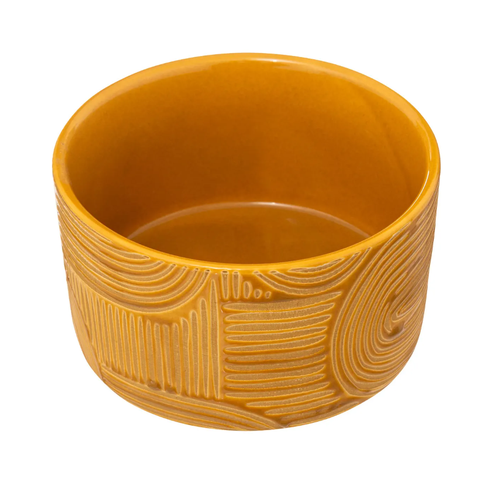 Set servire Soleya, ceramica, lemn, 11 x H. 6 cm