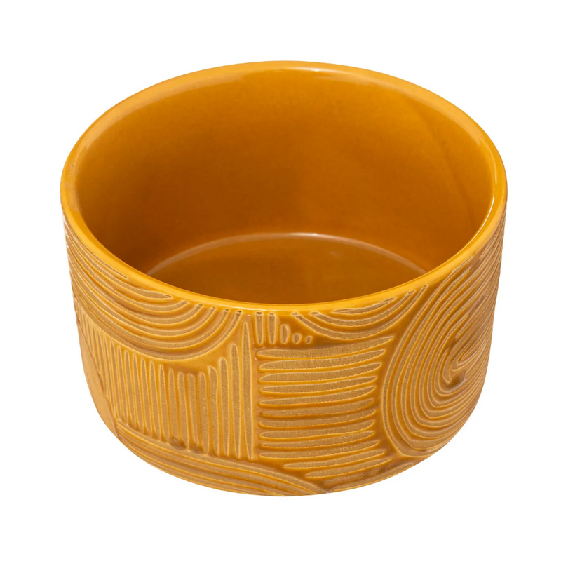 Set servire Soleya, ceramica, lemn, 11 x H. 6 cm