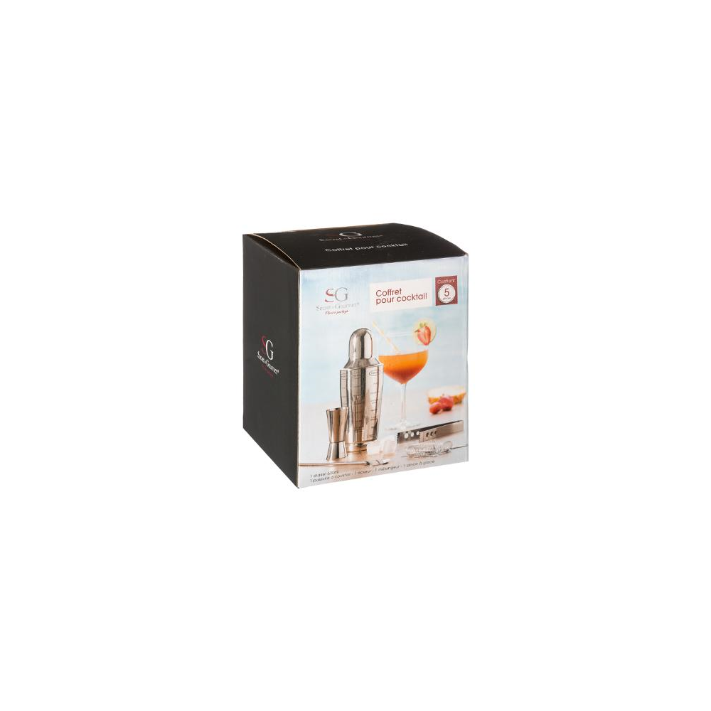 Set Shaker si acacesorii bar SG, inox, 5 piese