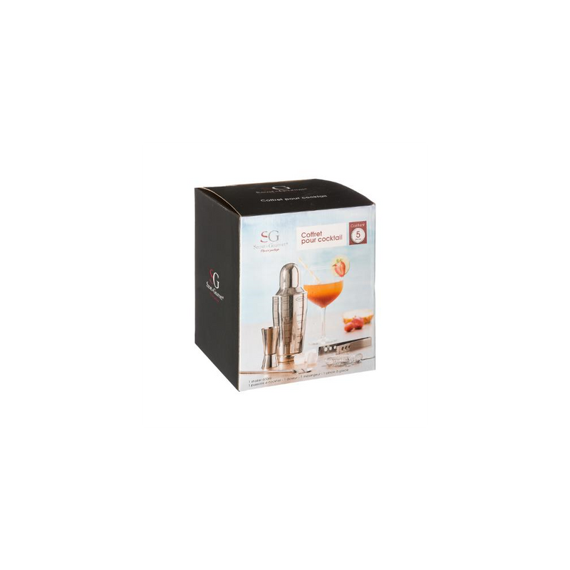 Set Shaker si acacesorii bar SG, inox, 5 piese