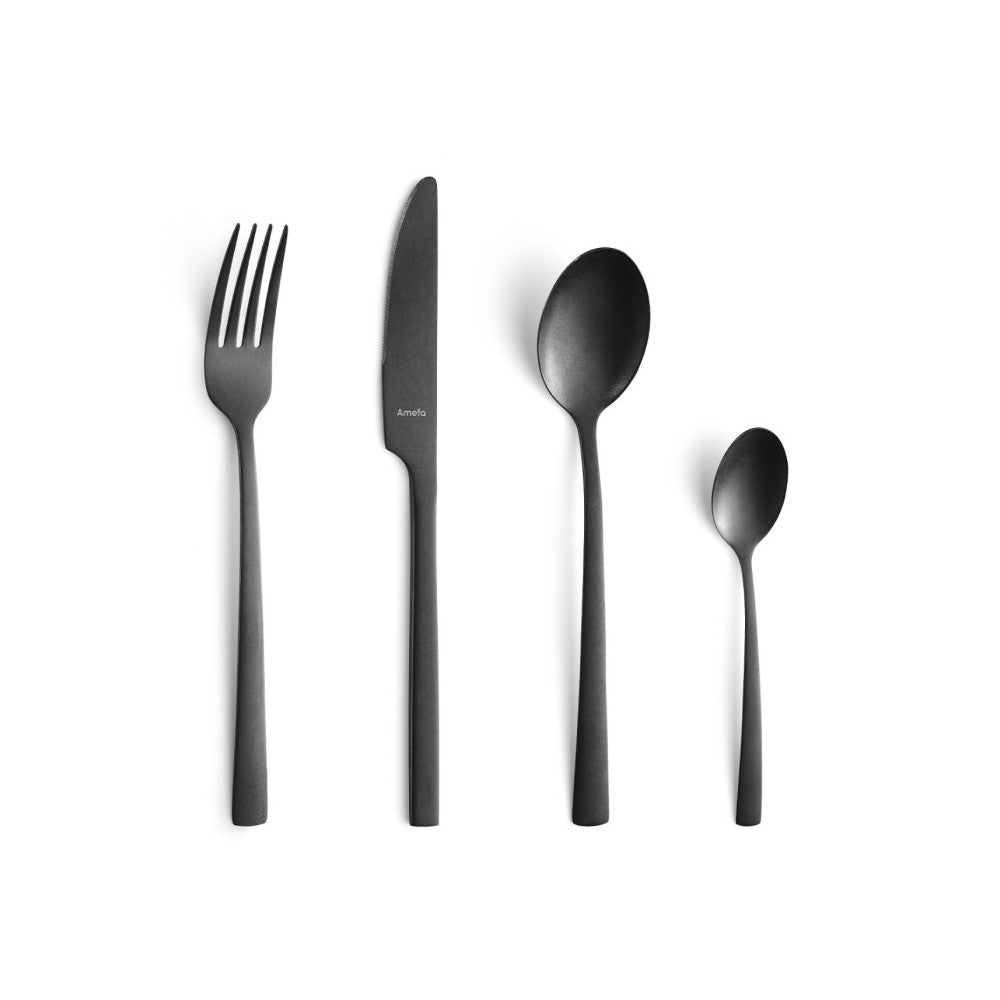Set tacamuri Amefa Vintage Black, inox, 2 mm, 16 piese