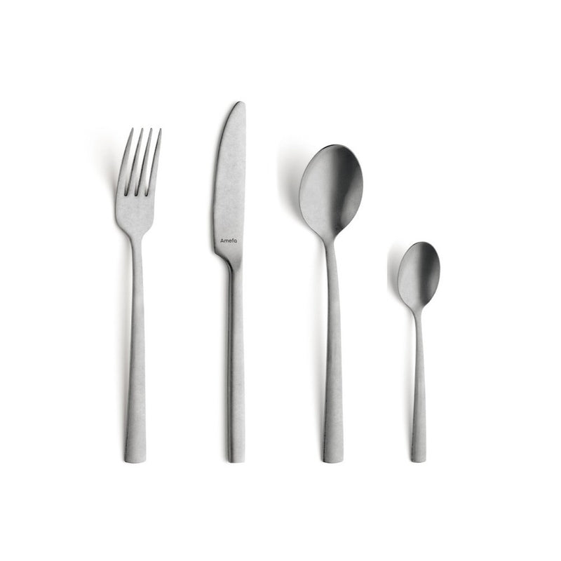 Set tacamuri Amefa Vintage Grey Satin, inox, 2 mm, 16 piese