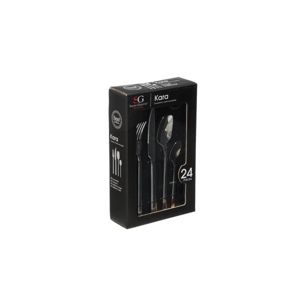 Set tacamuri inox SG Kara, 24 piese, 4 mm
