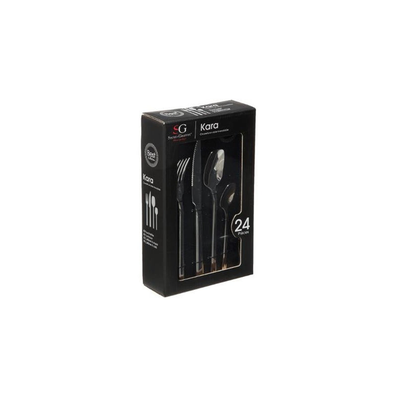 Set tacamuri inox SG Kara, 24 piese, 4 mm