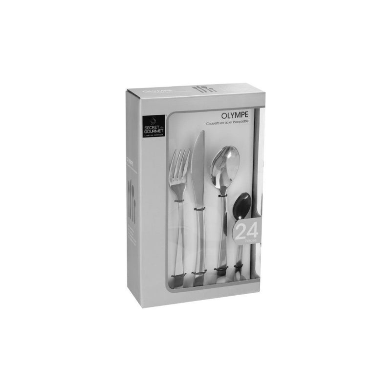 Set tacamuri OLIMPE, inox, 24 piese