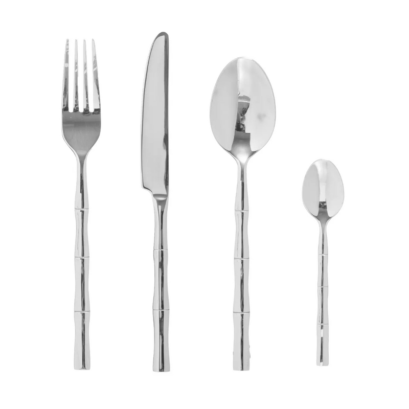 Set tacamuri SG Bamboo, inox, 24 piese