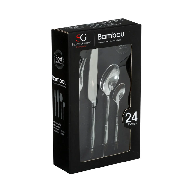 Set tacamuri SG Bamboo, inox, 24 piese