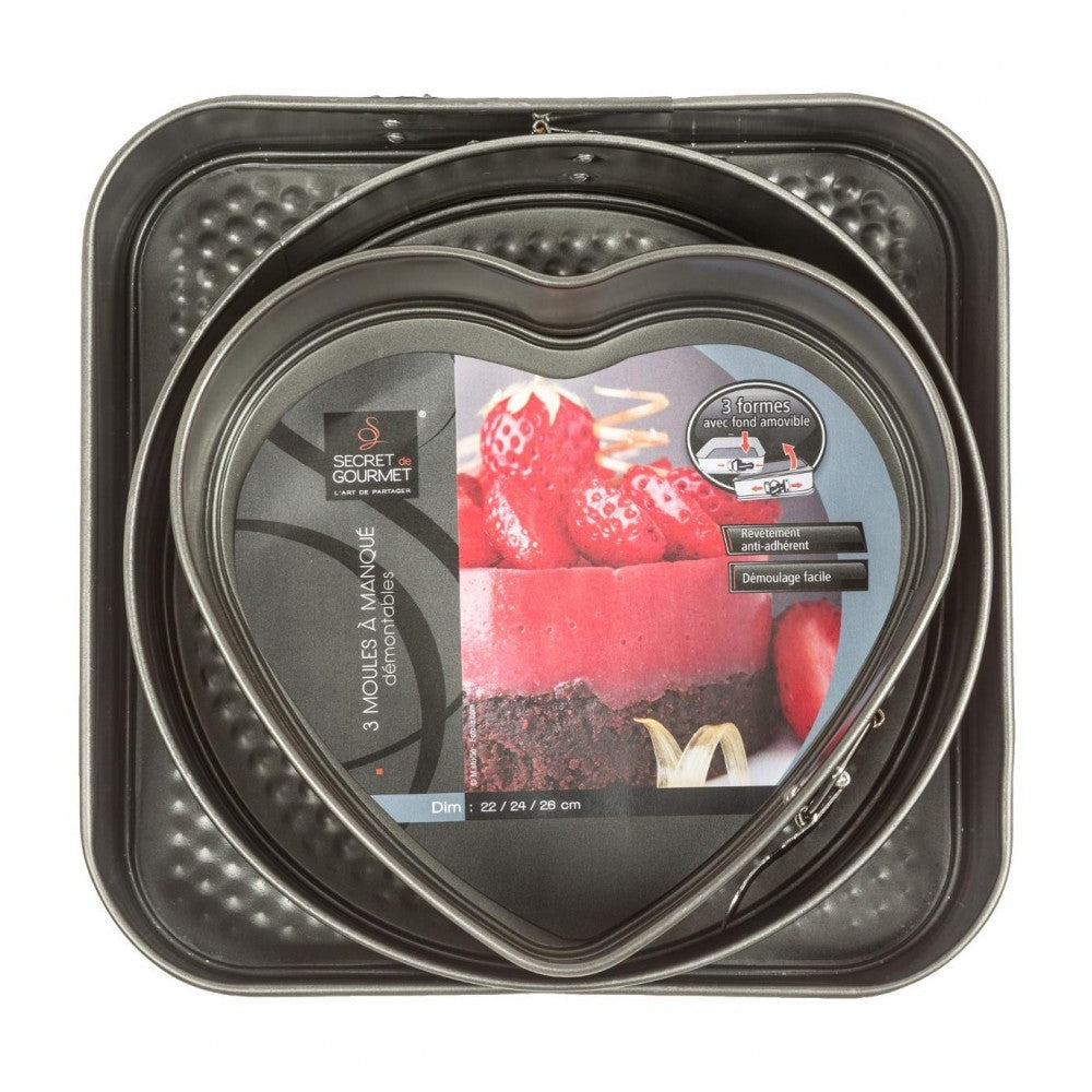 Set tavi patiserie SG, otel carbon, antiaderente 3 piese