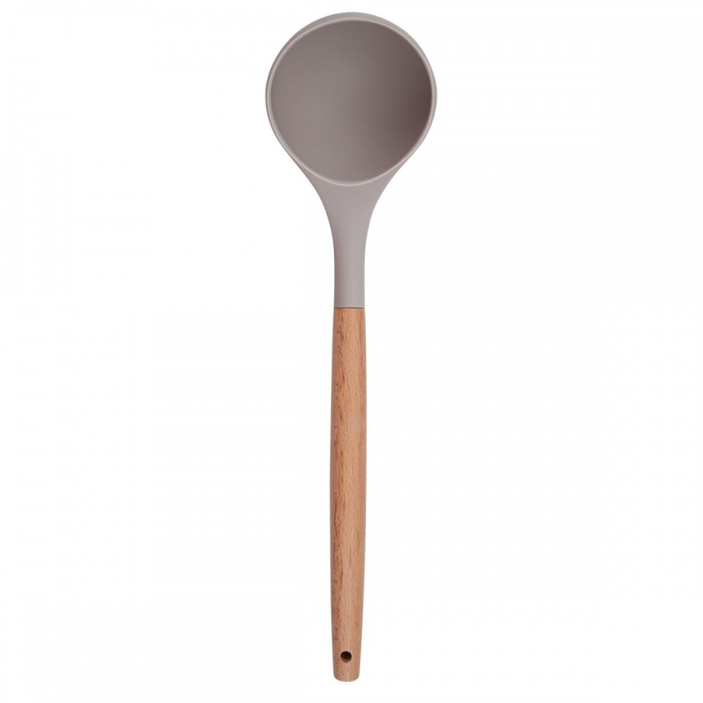 Set ustensile bucatarie Love cooking by Krasino, bej, silicon, lemn, metal, 12 piese
