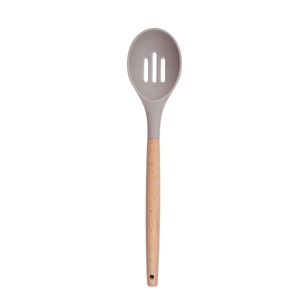 Set ustensile bucatarie Love cooking by Krasino, bej, silicon, lemn, metal, 12 piese